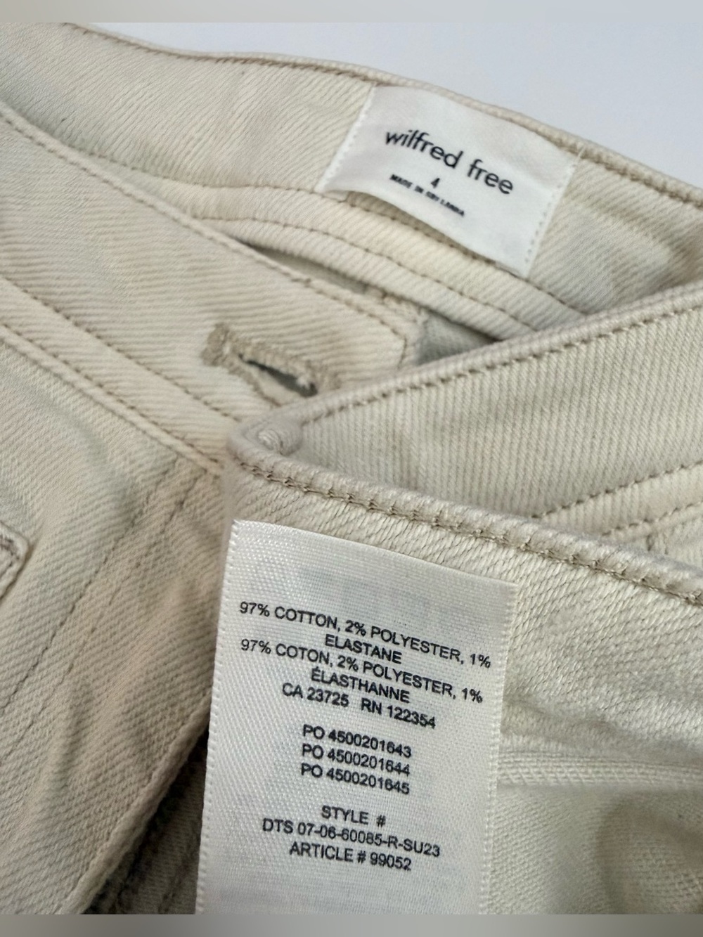 NWOT$128 ARITZIA WLFRED FREE Modern Utility Pants Women 4 29x30” Straight Beige - Picture 11 of 15